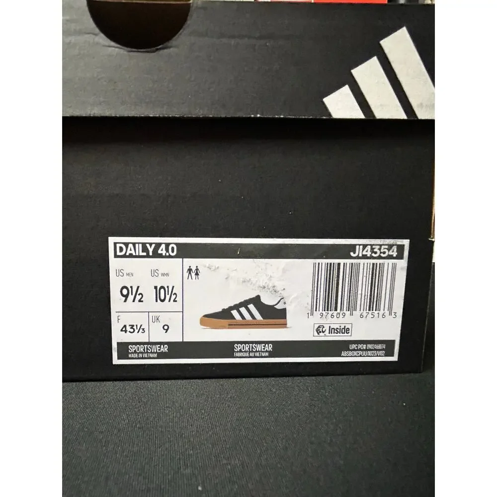 adidas Daily 4.0 Black Gum / $70 Retail!! / Size 9.5M (10.5W)  / Brand New!!